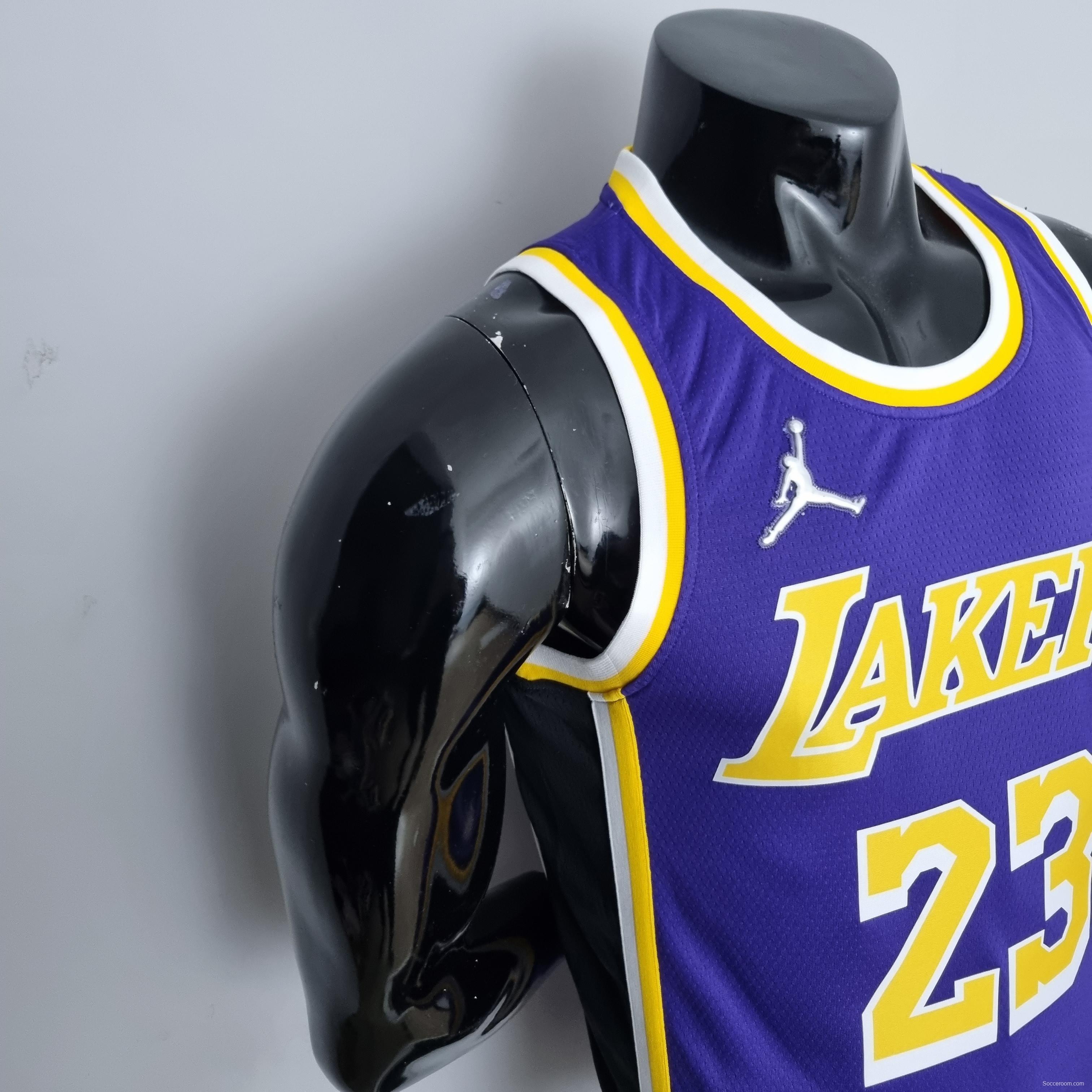 75th Anniversary James #23 Los Angeles Lakers Jordan Purple NBA Jersey