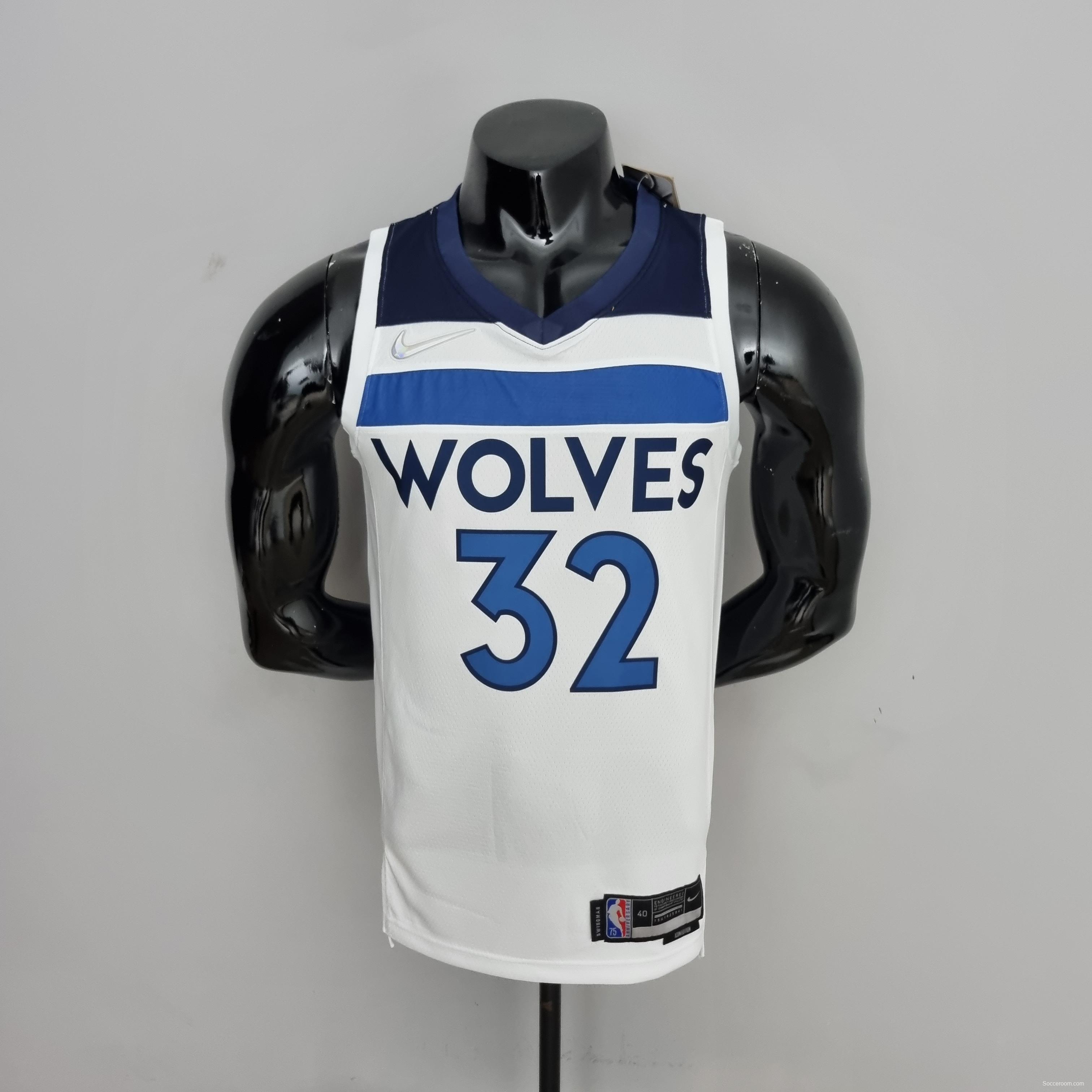 75th Anniversary Minnesota Timberwolves TOWNS#32 Royal White NBA Jersey