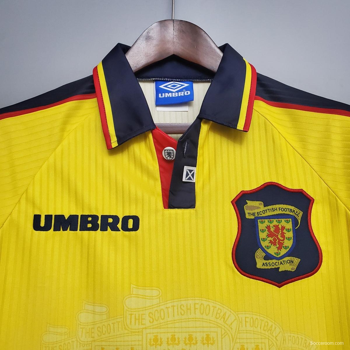 Retro Scotland 96/98 Yellow Soccer Jersey