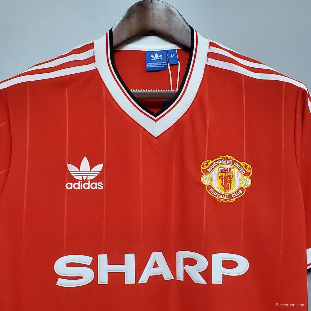 Retro 83/84 Manchester United home Soccer Jersey