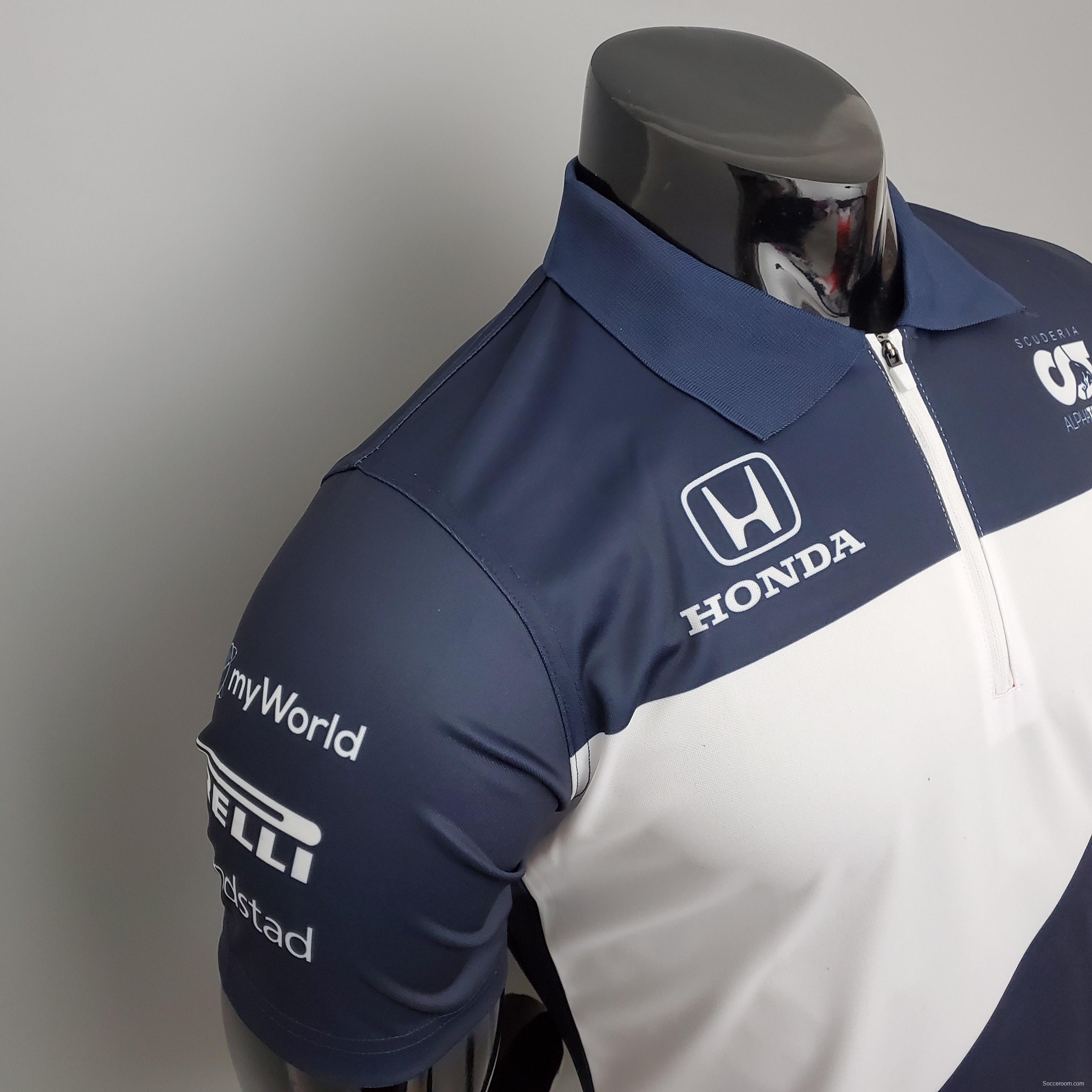 F1 Formula One Honda Blue White S-5XL