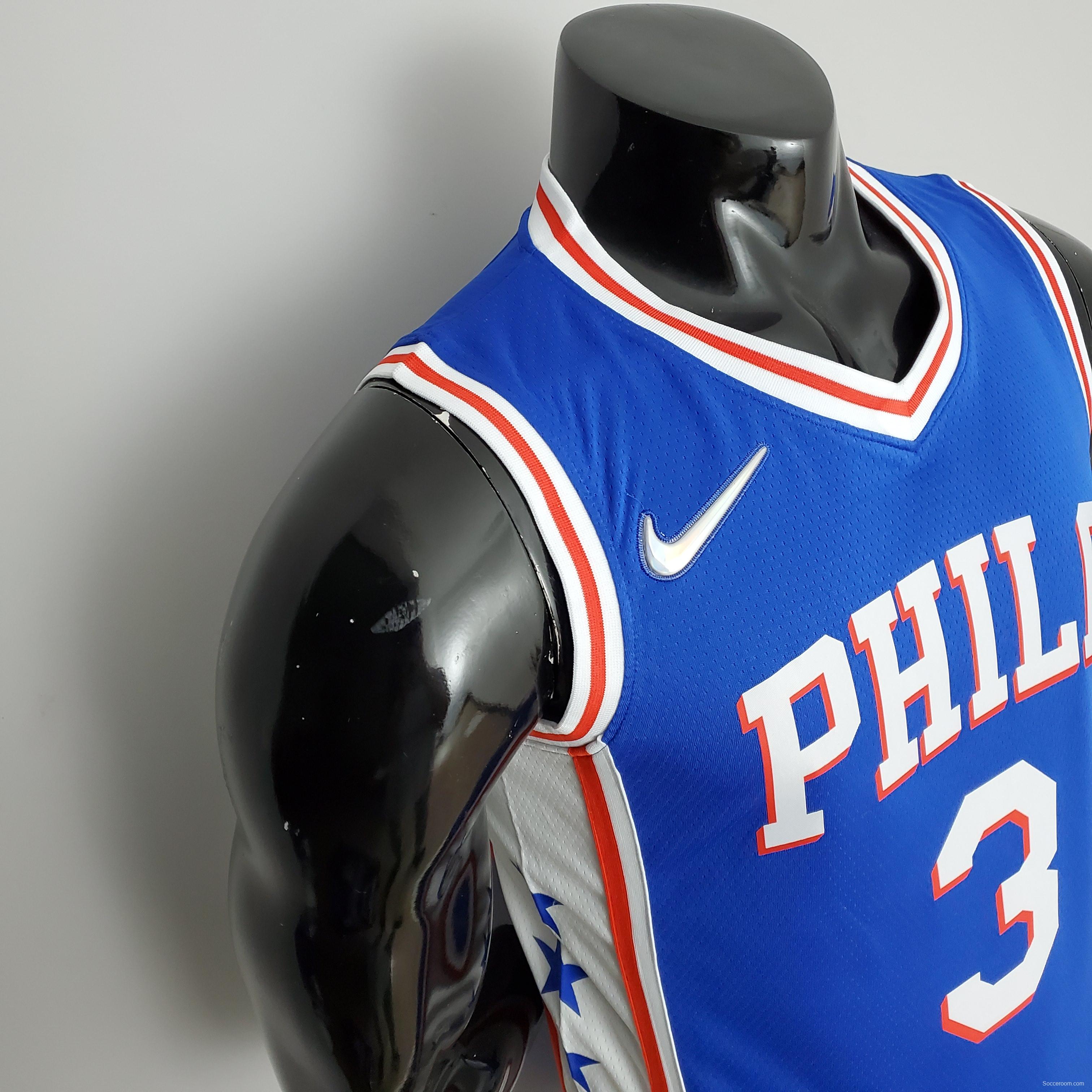 75th Anniversary Philadelphia 76ers IVERSON#3 Blue NBA Jersey