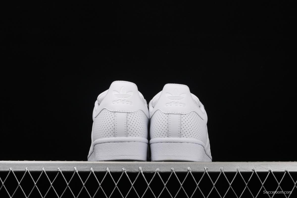 Adidas Superstar FV3445 shell head 50th anniversary limited all-white punching sports leisure board shoes