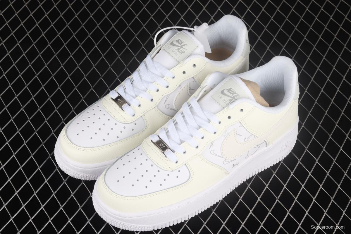 NIKE Air Force 1' 07 Low simple white 3M reflective low-top casual board shoes DR7857-100