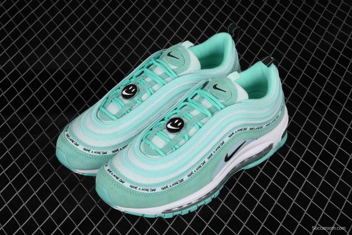 NIKE Air Max 97 ND mint green suede air cushion running shoes 923288-300