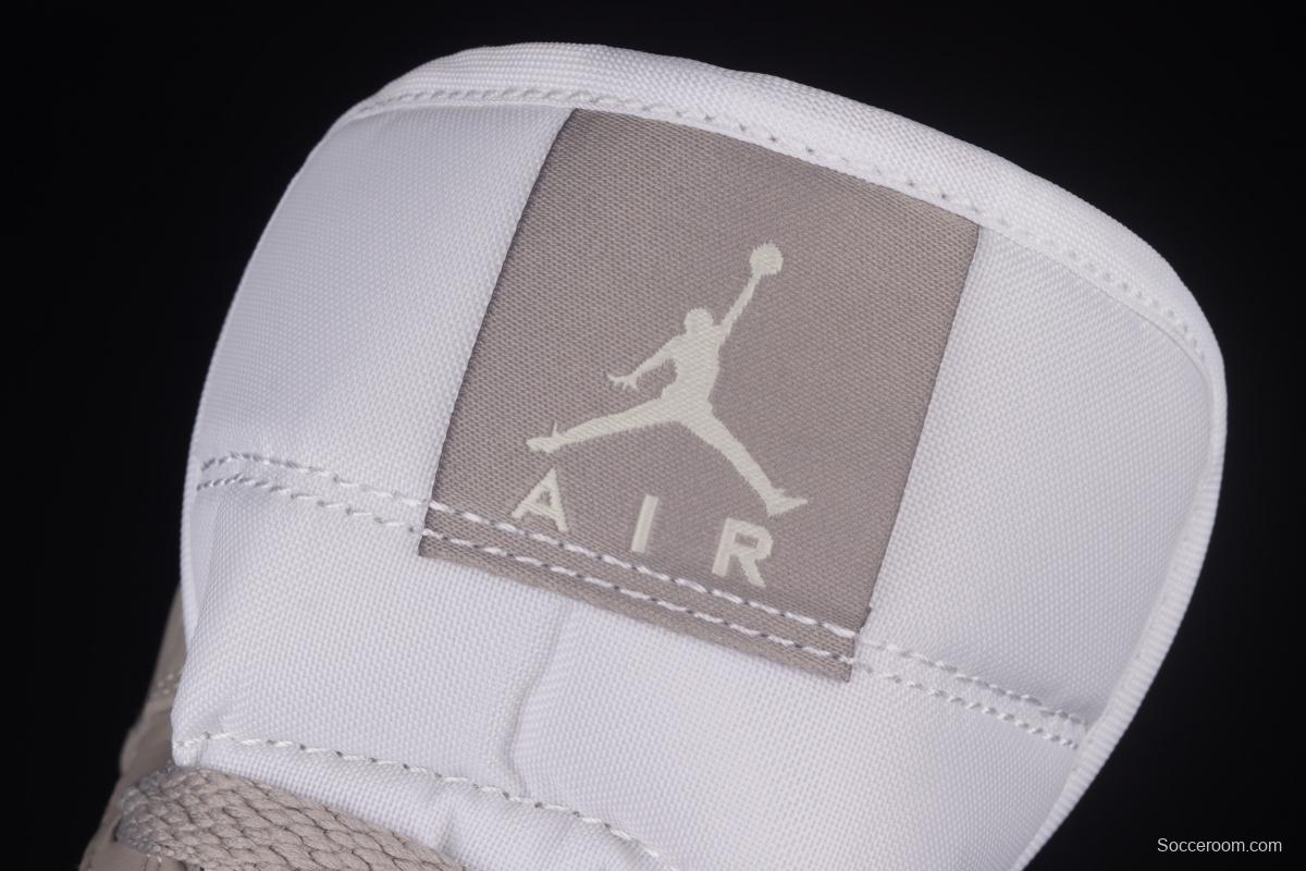 Air Jordan 1 Mid grey middle-top basketball shoes of the Central Asian Hemp College 554724-082