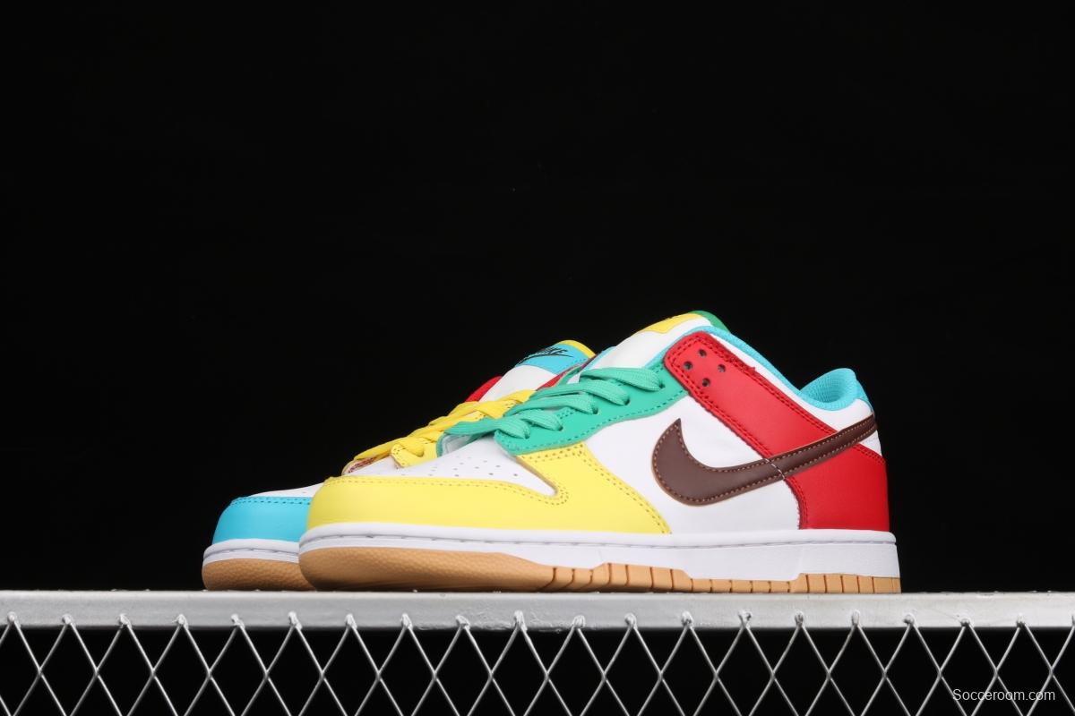 NIKE DUNK Low Free 99 white colorful mandarin duck dunk series low side leisure sports skateboard shoes DH0952-100