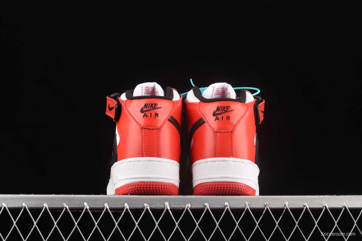 NIKE Air Force 1x 07 Mid Chicago color backhook Zhongbang casual board shoes 804609-160