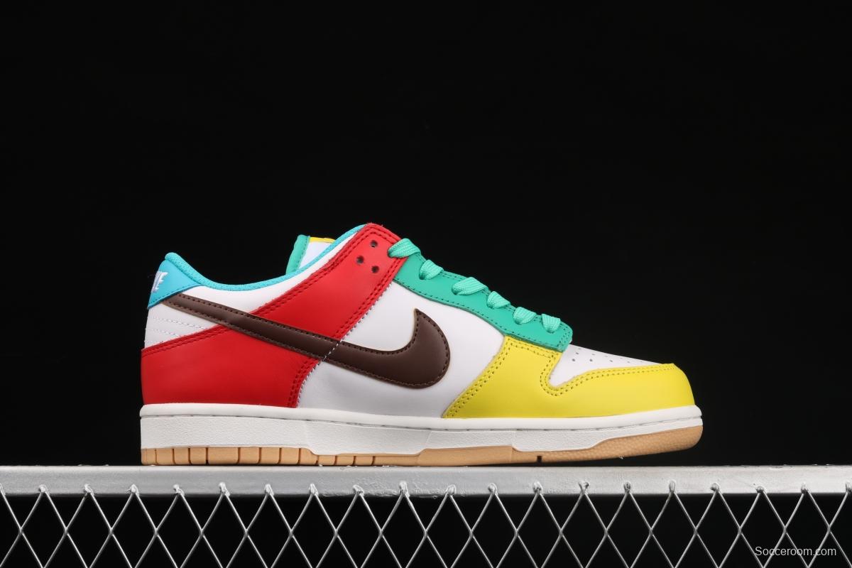 NIKE DUNK Low Free 99 white colorful mandarin duck dunk series low side leisure sports skateboard shoes DH0952-100