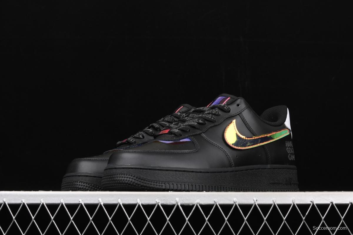 NIKE Air Force 11607 LV8 Good Game video game limits black dazzling laser Velcro low upper board shoes DC0710-101,