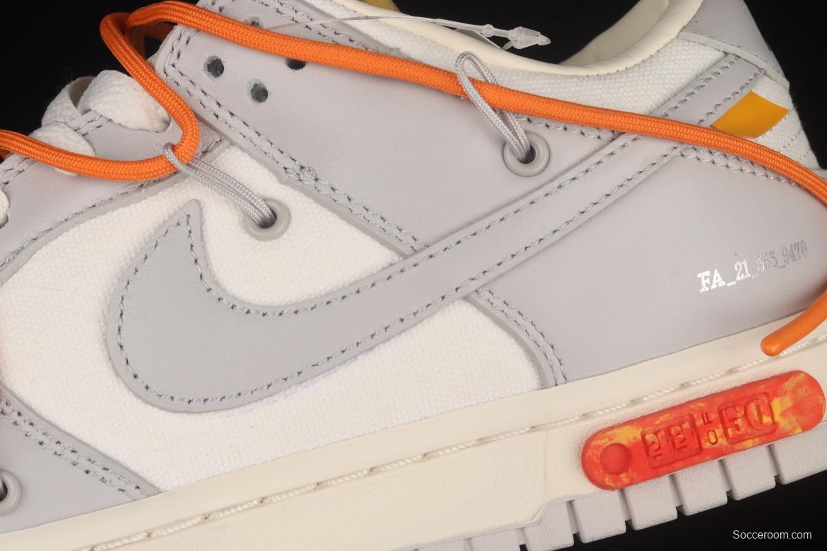 OFF-White x NIKE DUNK Low OW grey leisure sports skateboard shoes DM1602-104