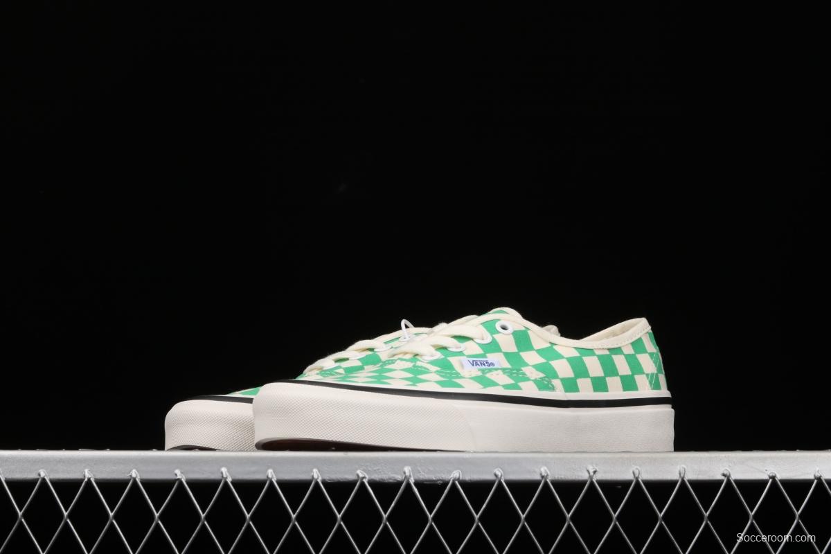 Vans Authentic classic Anaheim milk green checkerboard 4-hole low-side high-end vulcanized skateboard shoes VN0A54F241H