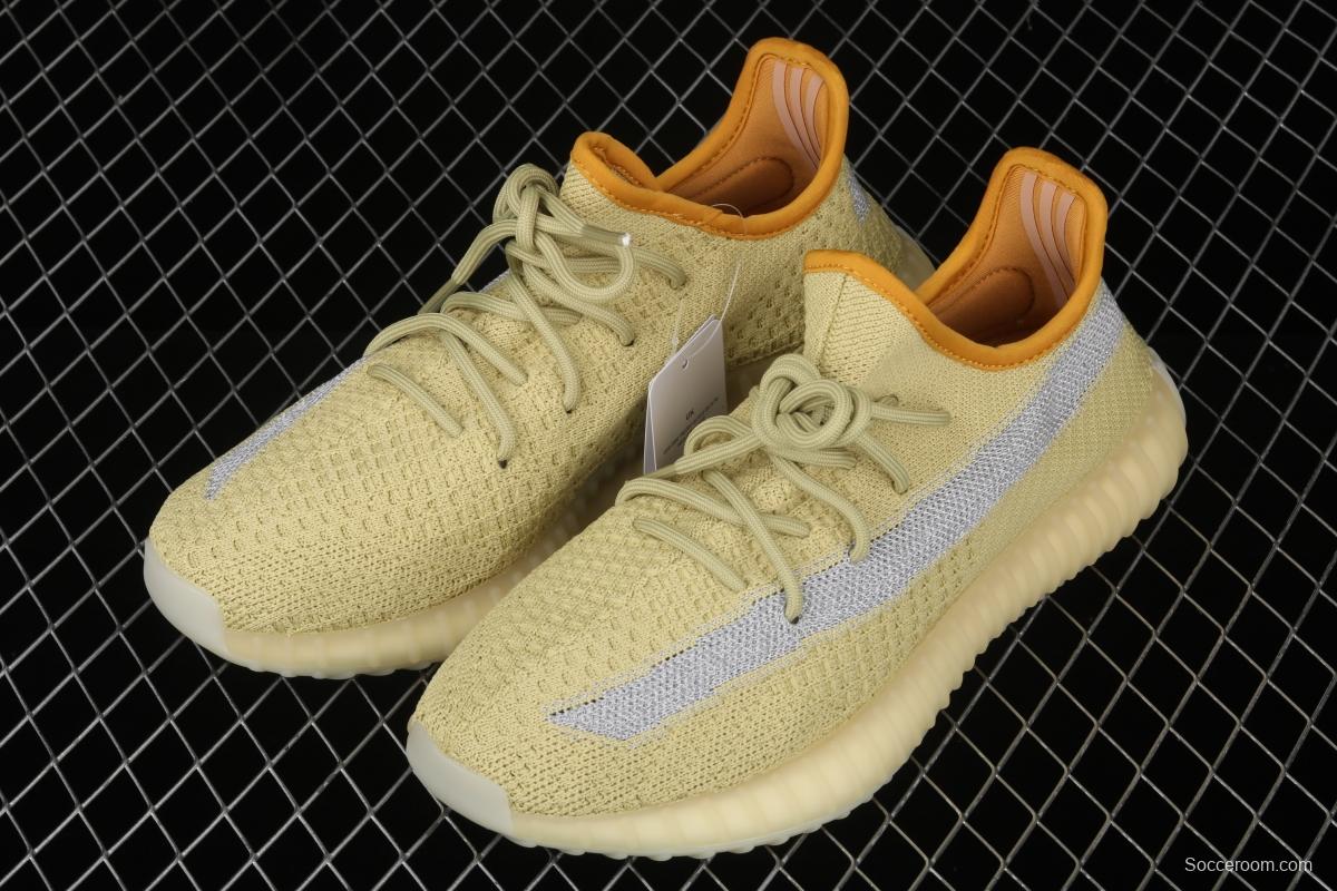 Adidas Yeezy Boost 350V2 Marsh FX9034 Darth coconut 3502nd generation coconut banana yellow side is full of stars