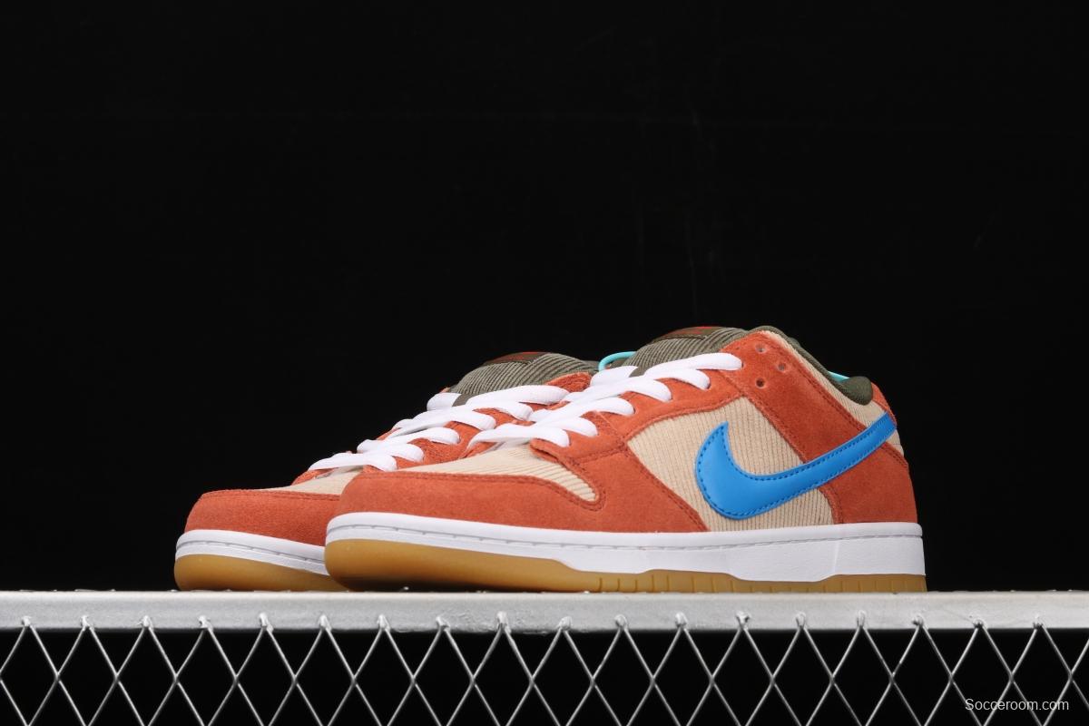 NIKE SB DUNK Low Pro brown-red color matching low-top casual board shoes BQ6817-201