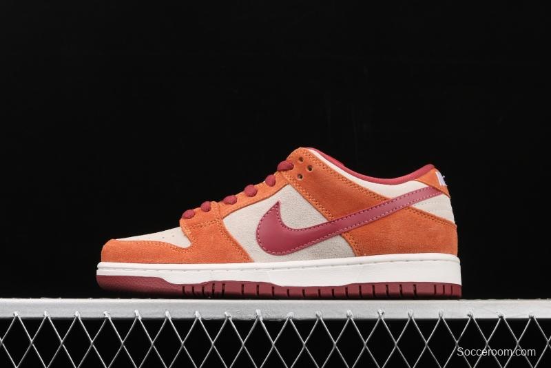 NIKE SB DUNK Low Pro brown-red color matching low-top casual board shoes BQ6817-202