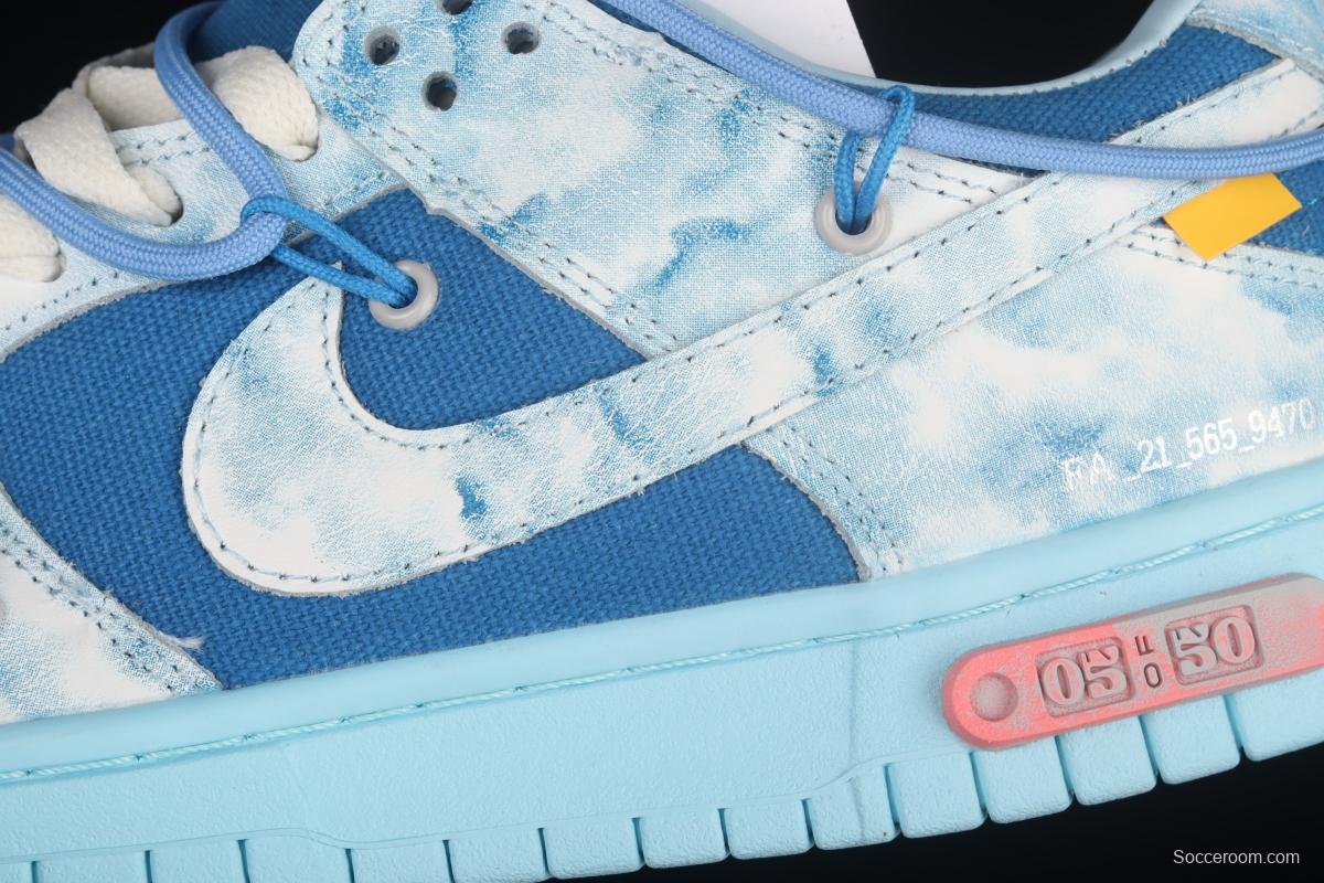 OFF-White x NIKE DUNK Low OW SB buckle rebound fashion casual board shoes DM1602-113