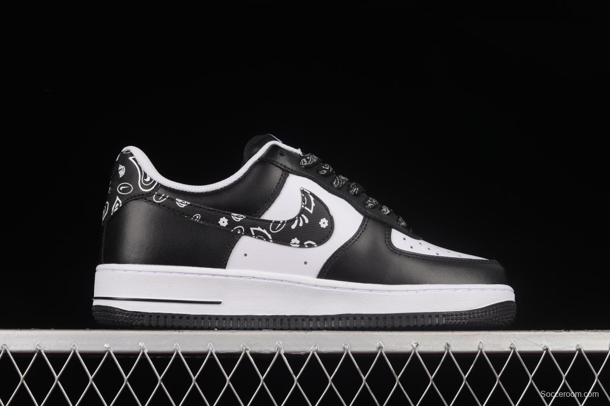 NIKE Air Force 1'07 Low Black and White Cashew Flower Low Casual Sneakers XM6389-316