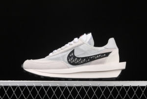 Dior x Sacai x NIKE LVD Waffle Daybreak co-signed catwalk style double hook Swoosh running shoes CN8898-002