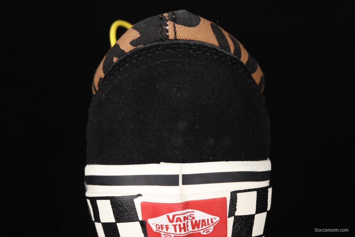 Vans Bold IN Anna classic retro leopard-print checkerboard leisure sports skateboard shoes VN0A3WLPR6R