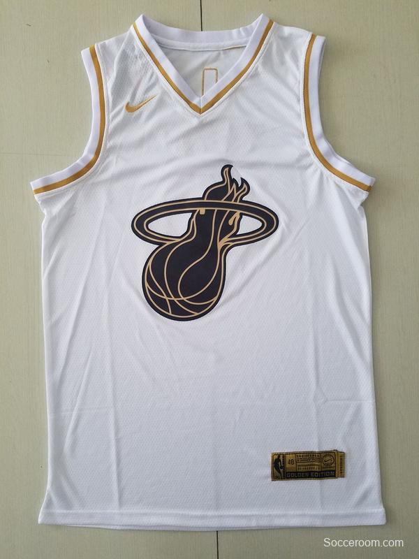 Dwyane Wade 3 White Golden Edition Jersey