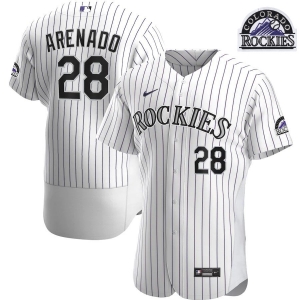 Men's Nolan Arenado White Home 2020 Authentic Player Team Jersey