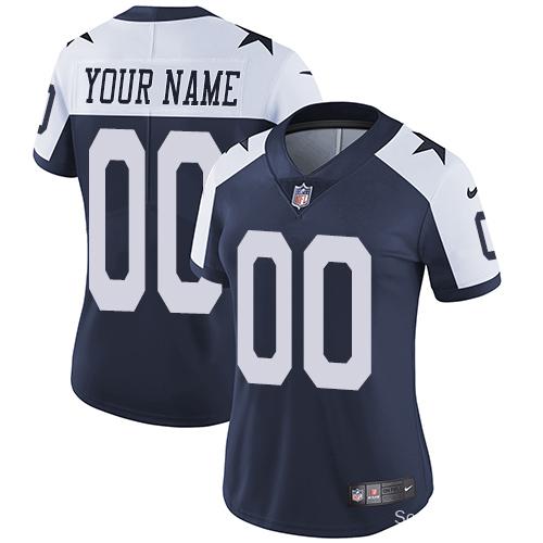 Women's Navy Custom Throwback Game Team Jersey