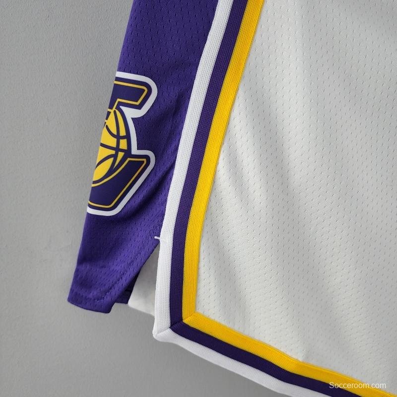 75th Anniversary Los Angeles Lakers White NBA Shorts 