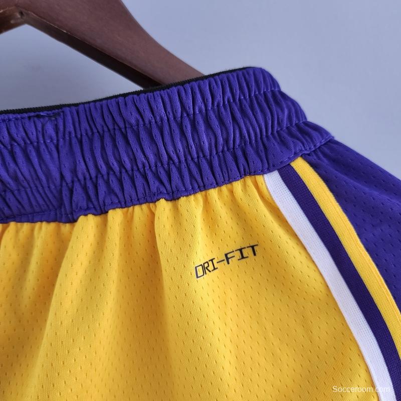 75th Anniversary Los Angeles Lakers Yellow NBA Shorts