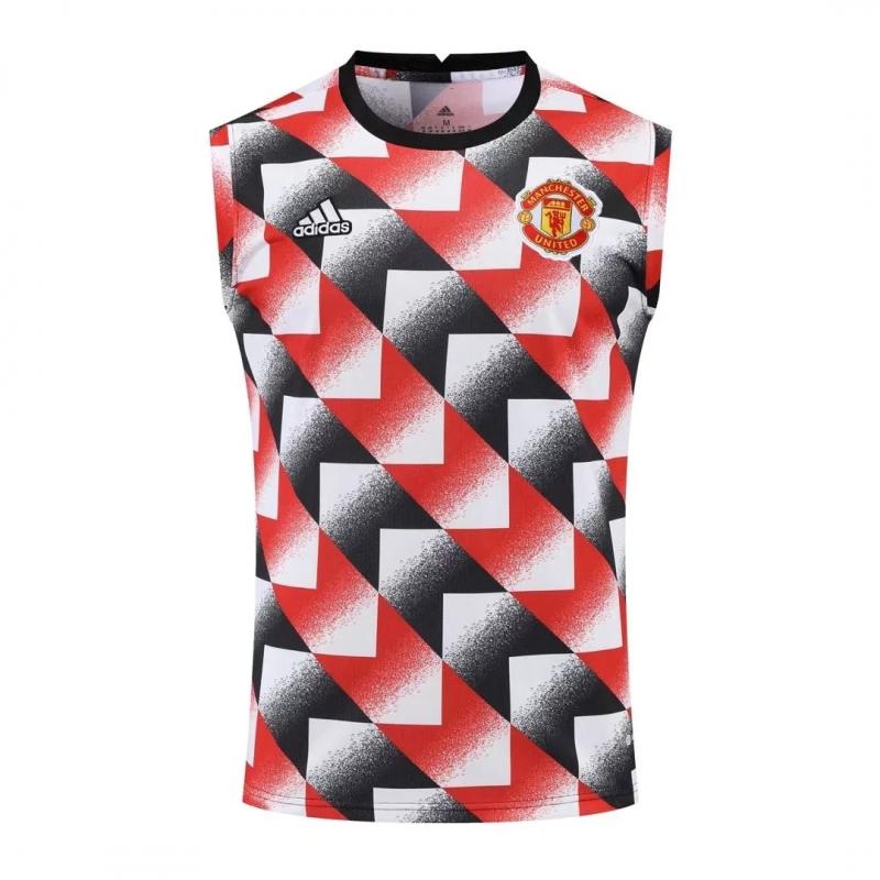 22/23 Manchester United Pre-Training Jersey Black+Red+White Vest