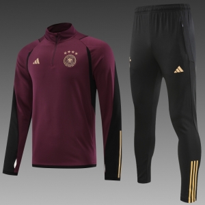 2022 Germany Wine Half Zipper Tracksuit