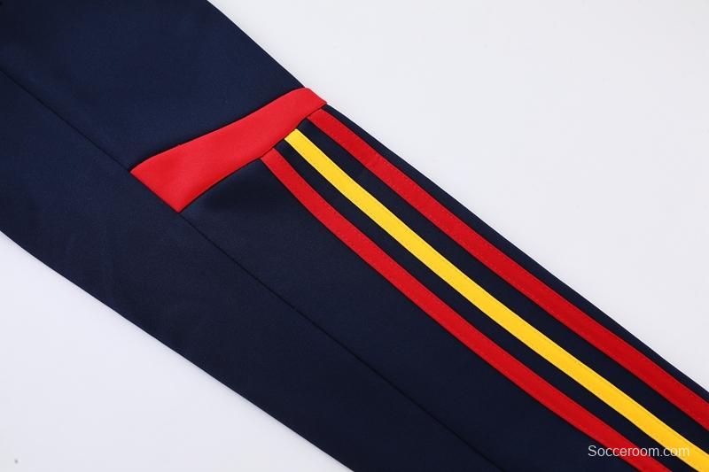 2022 Spain Navy Full Zipper Tracksuit