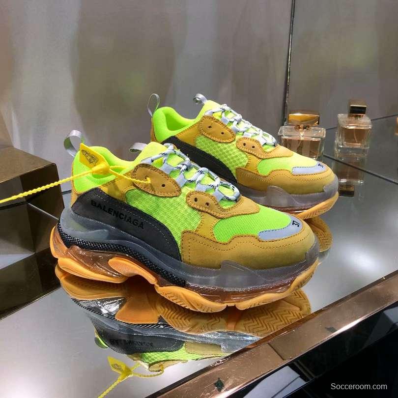 Men/Women Balenciaga Triple S MutiColor Clear Sole Green/Brown Sneaker  Item 6380380