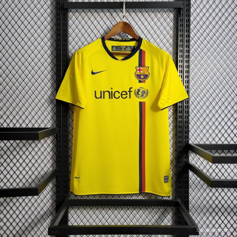 Retro 08/09 Barcelona Away Yellow Jersey