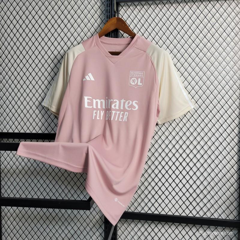 23-24 Olympique Lyonnais Lyon Training Pink Jersey