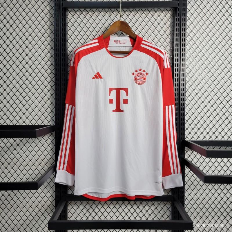 23-24 Bayern Munich Home Long Sleeve Jersey