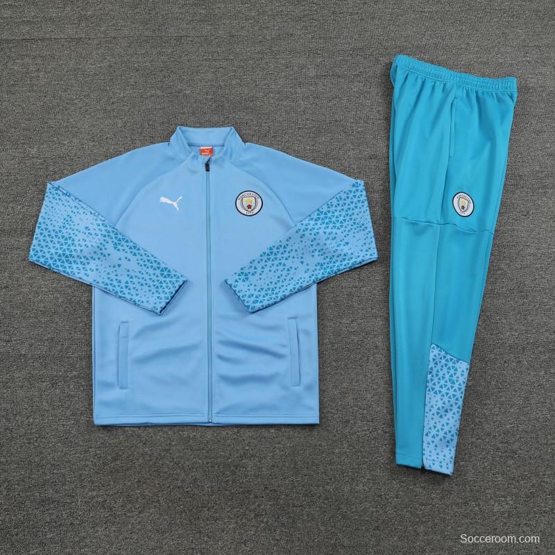 23/24 Manchester City Blue Full Zipper Jacket+Pants