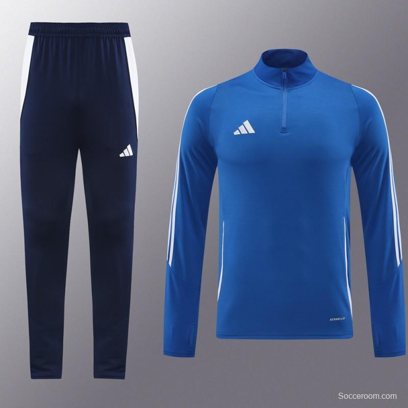 2024 Adidas Blue Half Zipper Jacket+Pants