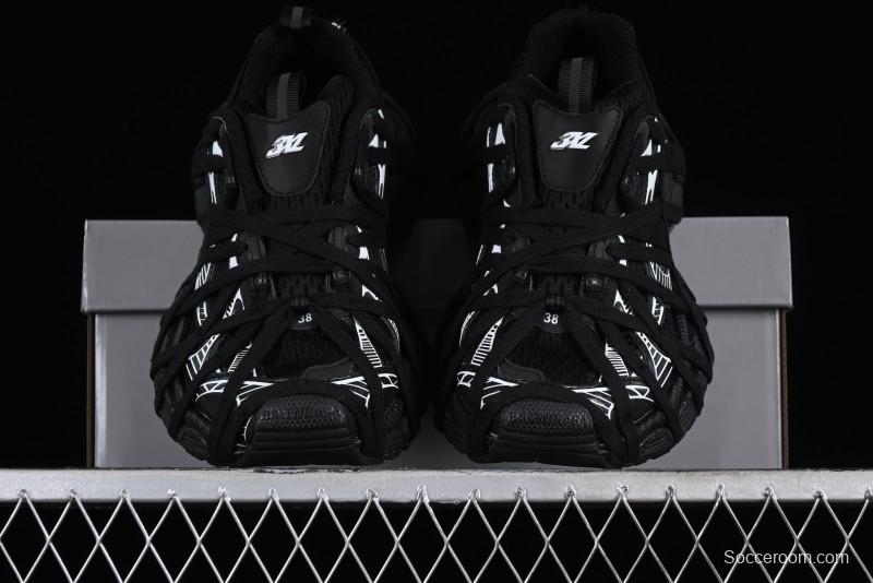 Balenciaga Phantom Sneaker 10th Generation Lace-Up Running Shoes with Transparent Heel Strap - W3XL11090