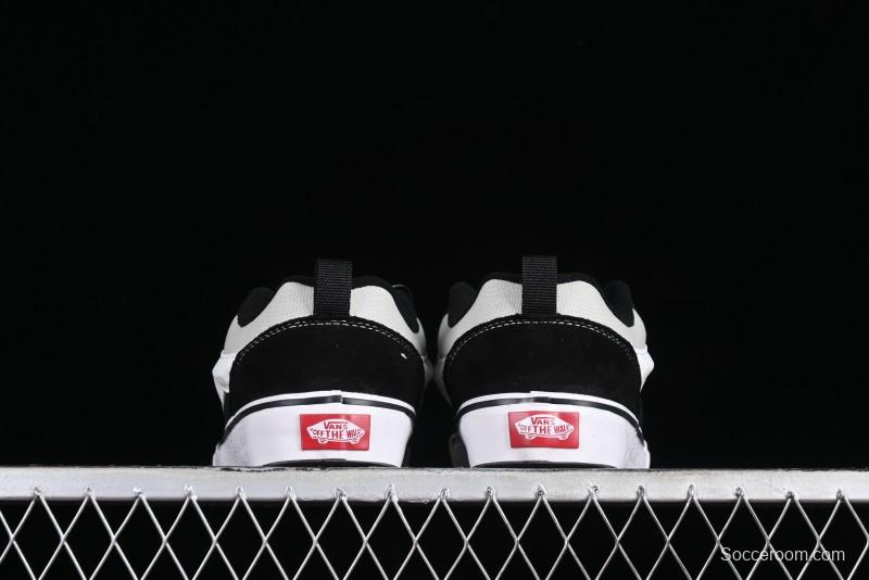 Vans Classics Knu Skool Patchwork Letter Lace-Up Chunky Tongue Platform Sneakers - VN0009QCBLK