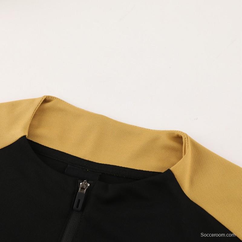 24/25 Nike Black/Golden Half Zipper Jacket+Long Pants