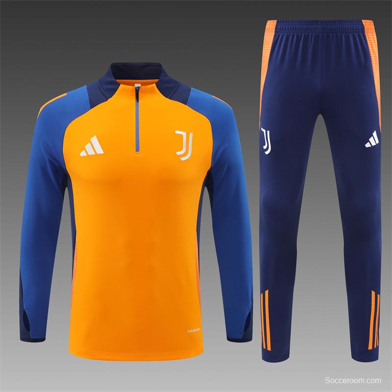 24/25 Juventus Orange Half Zipper Jacket+Long Pants