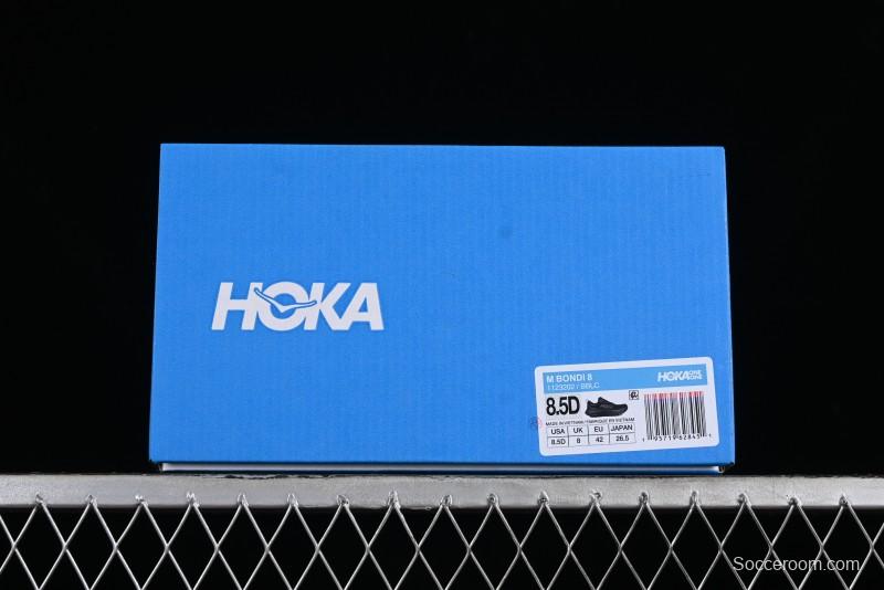 HOKA ONE ONE Bondi 8 Functional Cushioned Running Shoes with Engineered Mesh Upper - 1123202 BBLC