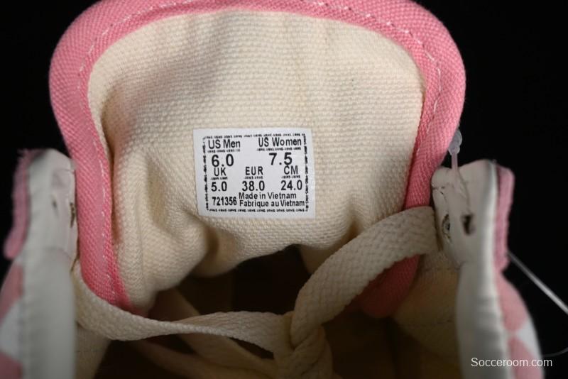 Vans Old Skool Reissue 136 Pink Checkerboard Low Top Retro Canvas Shoes - VN000MT6EBQ