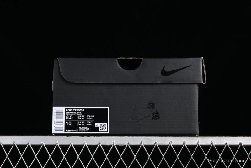 Nike Zoom Kobe IV ZK4 Basketball Shoes with Electroplated Blue Design - FQ3545-400