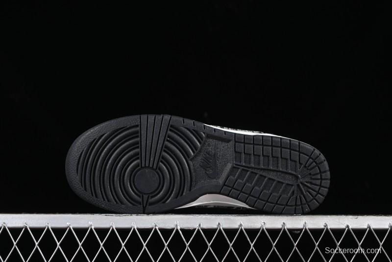 Nike SB Dunk Low LV Collaboration - Black Denim Anniversary High-End Custom Low-Top Casual Skate Shoes - XB3802-351