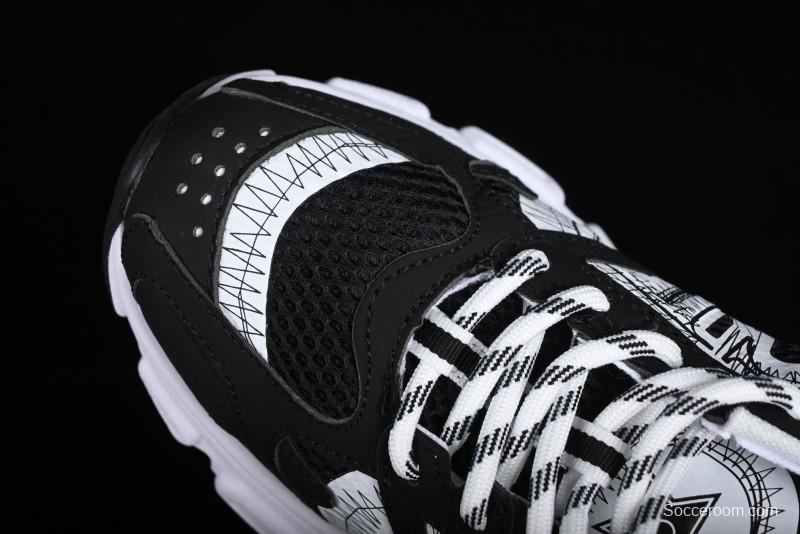 Dior Chrono Round Toe Lace-Up Lifestyle Casual Running Sneakers - 6865 BLACK WHITE