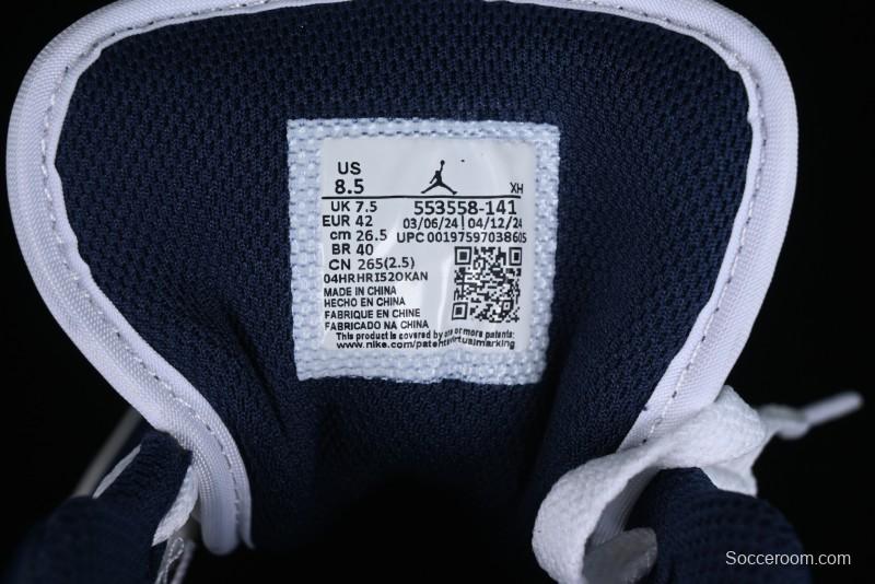 Nike Air Jordan 1 Low AJ1 White Blue Grey Low Top Lifestyle Basketball Shoes - 553558-141