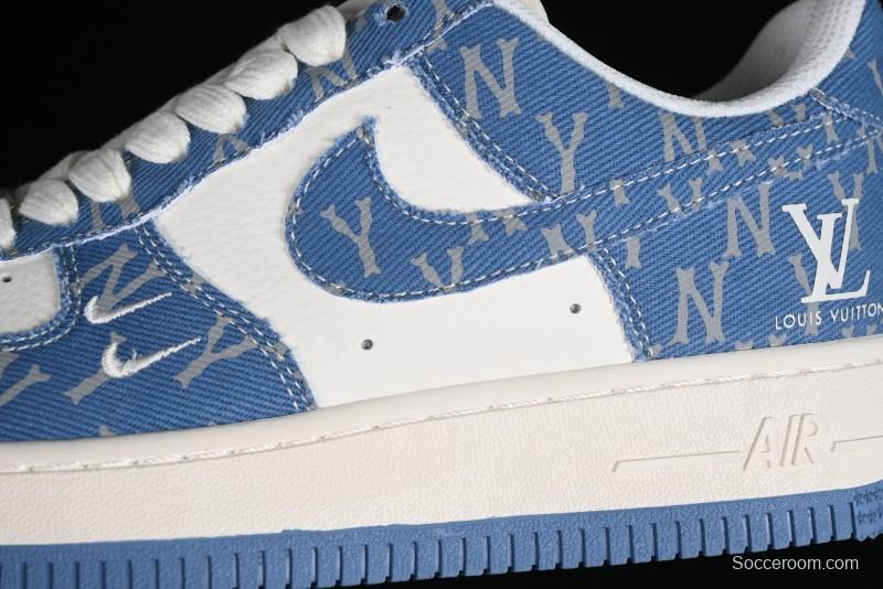 Nike Air Force 1 '07 Low LV Collaboration - Denim Double Swoosh Low-Top Casual Sneakers - HD1968-028