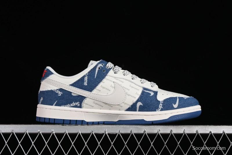 Nike Dunk Low Supreme - Denim Blue Jeans Anniversary High-End Customized Low-Top Casual Sneakers - FC1688-194