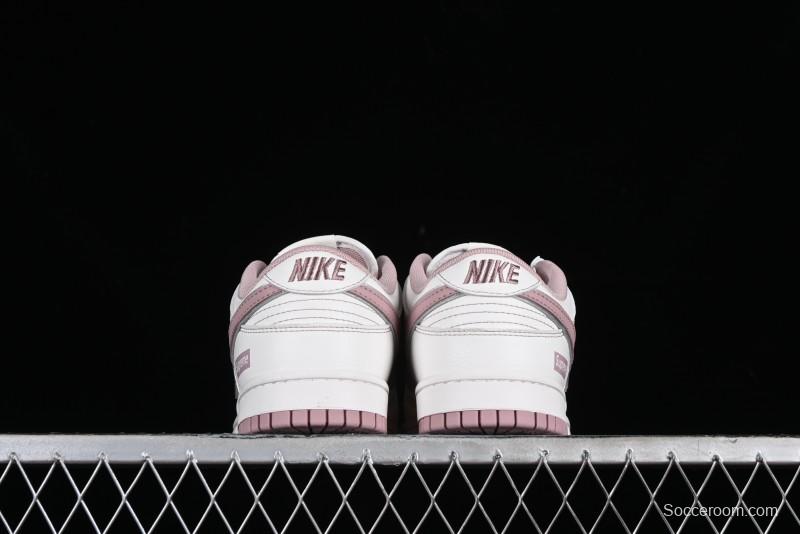 Nike Supreme x SB Dunk Low Collaboration - Rouge Pink Anniversary High-End Custom Low-Top Casual Skate Shoes - DY1503-006